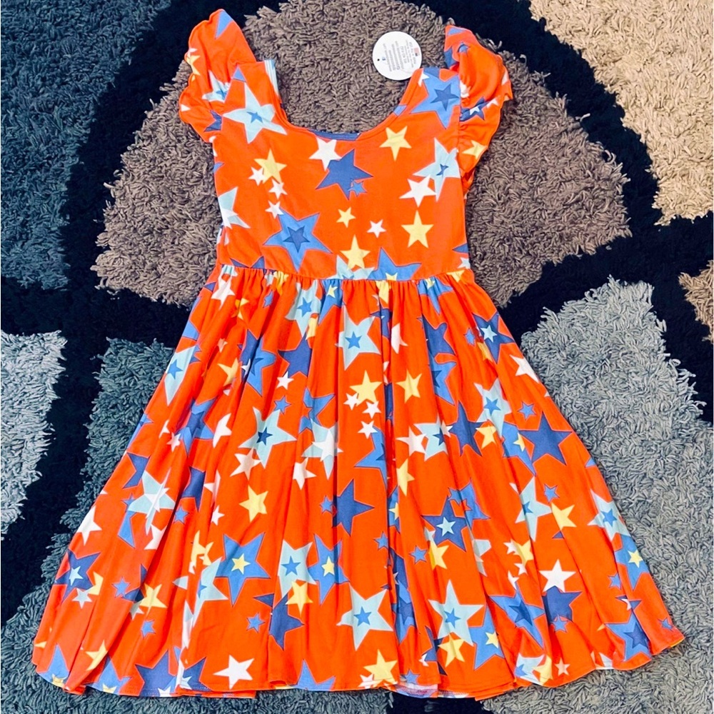 NWT! GIRLS‎ DOT DOT SMILE BOUTIQUE TWIRL DRESS SIZE 8/10 W/FLUTTER SLEEVES.